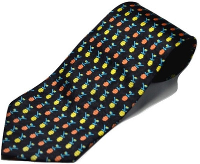 

Sakshi International Printed Men's Tie, Black