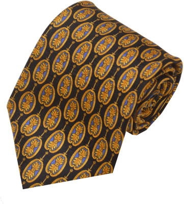 

Sakshi International Printed Tie, Dark blue & yellow