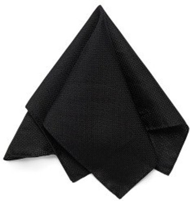 

Eccellente Solid Satin Pocket Square, Black