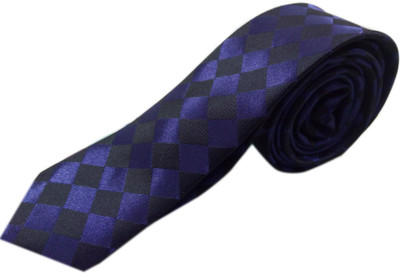 Blacksmithh Slim Purple Clubwear Checkered Men's Tie