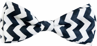

Blacksmith Black And White Chevrondesign Bow Geometric Print Men's Tie