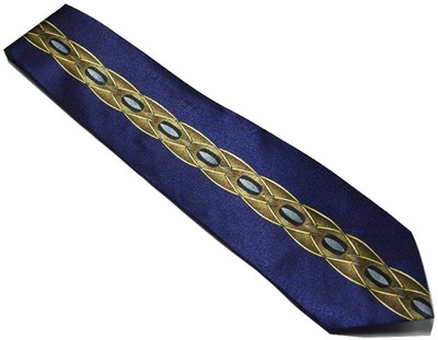

Sakshi International Printed Men's Tie, Dark blue