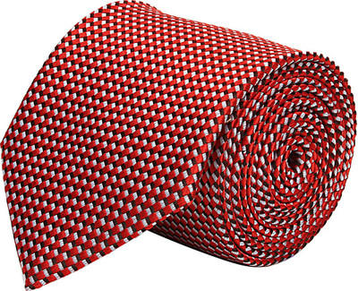 

CorpWed Simple Make Embroidered Men's Tie, Red;white