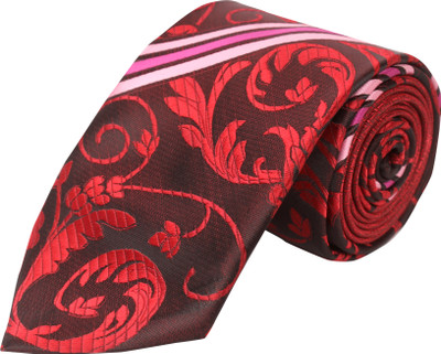 

CorpWed Embroidered Floral Embroidered Men's Tie, Maroon