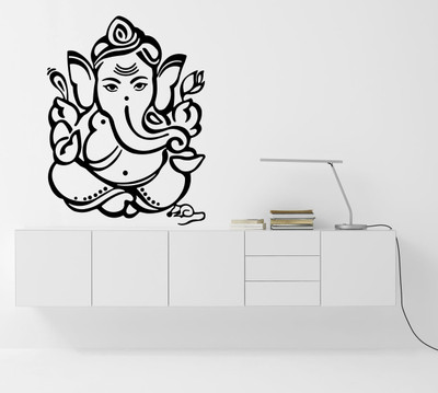 

Veldeco Ganesha [H56XW42]cm  cut work vinyl self adhesive walldecal Sticker(Pack of 1, Black