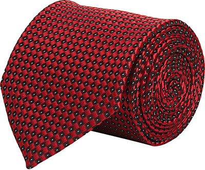 CorpWed Stylish Delight Embroidered Men's Tie, Black;red