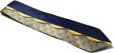 

Sakshi International Printed Men's Tie, Gold and blue