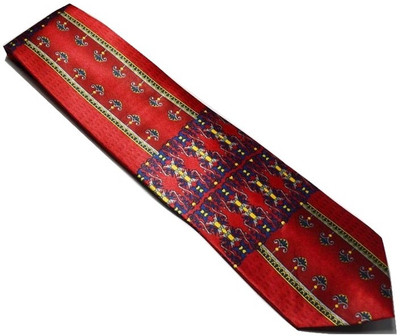 

Sakshi International Printed Men's Tie, Red