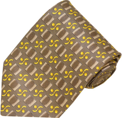 

Sakshi International Printed Men's Tie, Brown