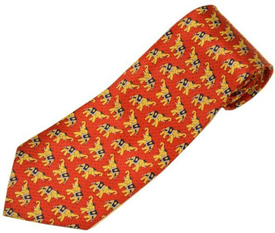 

Sakshi International Premium Italian Silk Collection Animal Print Men's Tie, Red