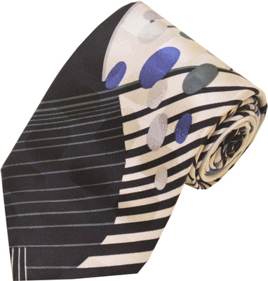 

Sakshi International Printed Tie, Black & white