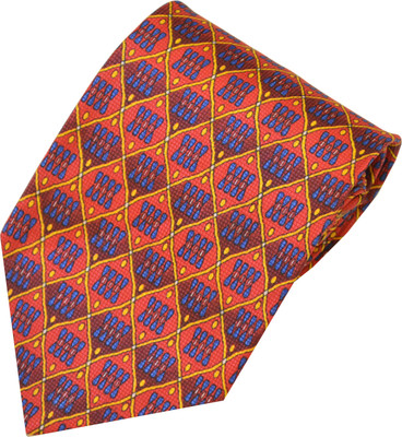 

Sakshi International Printed Men's Tie, Red