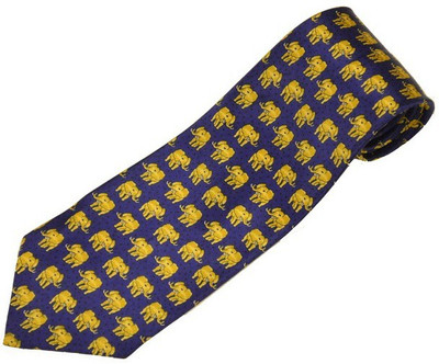 

Sakshi International Premium Italian Silk Collection Animal Print Men's Tie, Dark blue