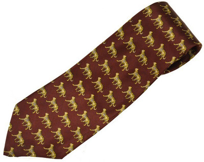 

Sakshi International Premium Italian Silk Collection Animal Print Men's Tie, Maroon