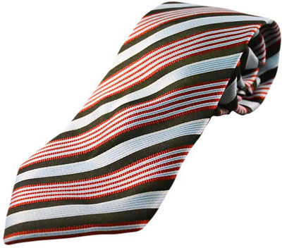 Merastore Striped Men's Tie, Red