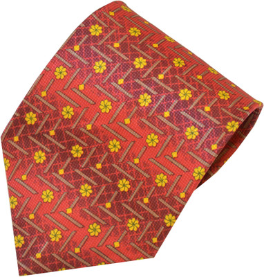 

Sakshi International Printed Men's Tie, Red