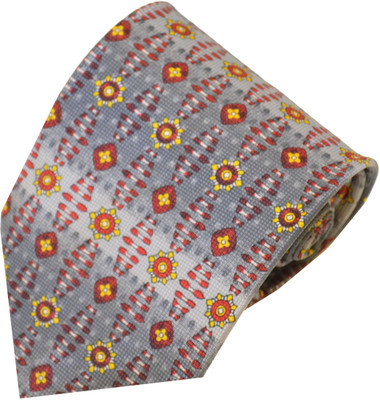 

Sakshi International Printed Men's Tie, Grey