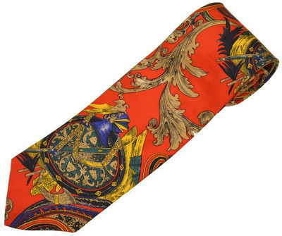 

Sakshi International Premium Italian Silk Collection Printed Men's Tie, Red
