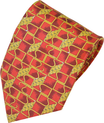 

Sakshi International Printed Men's Tie, Red