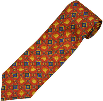 

Sakshi International Printed Men's Tie, Orange