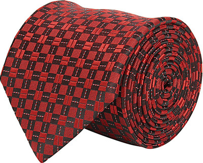

CorpWed Embroidered Appeal Embroidered Men's Tie, Black;red