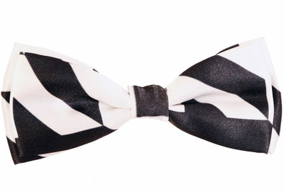 

Blacksmith Black And White Abstractdesign Bow Geometric Print Men's Tie