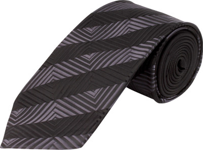

CorpWed Stylish Grace Striped Men's Tie, Black