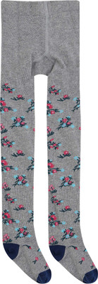 

Life by Shoppers Stop Floral Print Girls Grey Tights, Grey melange