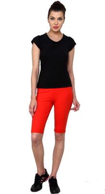 Casual Tees Solid Women Red Tights
