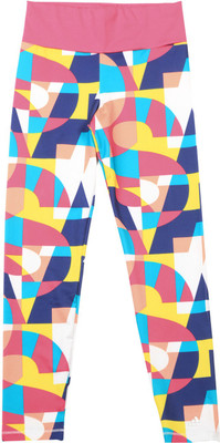 ADIDAS Printed Girls Multicolor Tights, Multco/eqtpin/msilve