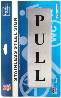 

Zhengtu Self Adhesive Stainless Steel PULL Metal Signage Board Sign(1)