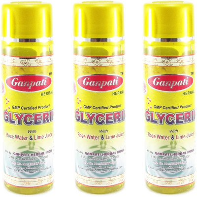 

Ganpati Herbal Glycerin with Rose Water & Lime Juice 100 ml Set of 3(300 ml)