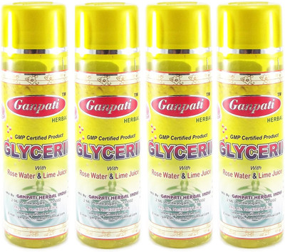 

Ganpati Herbal Glycerin with Rose Water & Lime Juice 100ml Set of 4(400 ml)