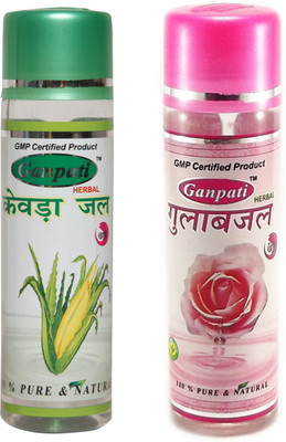 

Ganpati Herbal Kewra Water 100ml & Rose Water Combo pack(200 ml)