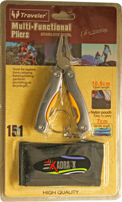

Adraxx Compact Plier Tool Kit With LED Torch Camping & Hiking Multipurpose