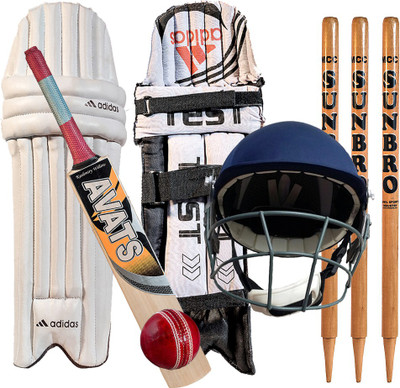 

Avats Set Of Bat Masoori Helmet Pad Ball Stump Cricket Cricket Kit