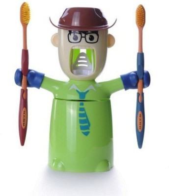 

E'Shop Warrior Automatic Toothpaste Dispenser and Brushing Cup Set,& Cowboy Design Plastic Toothbrush Holder(Multicolor, Wall Mount)