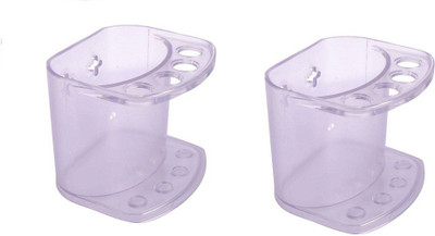 Jolly'S queen Plastic Toothbrush Holder(Clear, Wall Mount)