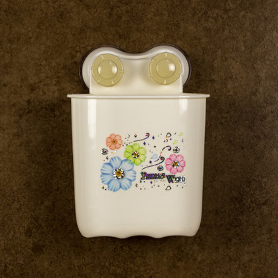 

ANNI CREATIONS Plastic Toothbrush Holder(White, Wall Mount)