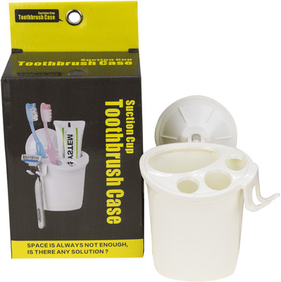 

Kaos Designer Super Suction Plastic Toothbrush Holder(White, Wall Mount)