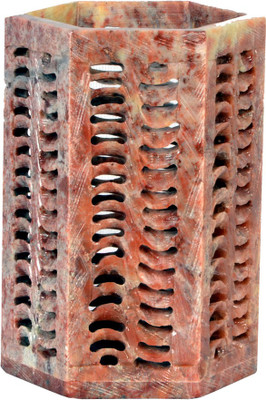 

Avinash Handicrafts Stone Brush Holder (Hexagonal) 4x2.5 inch carved Stoneware Toothbrush Holder(Multicolor)