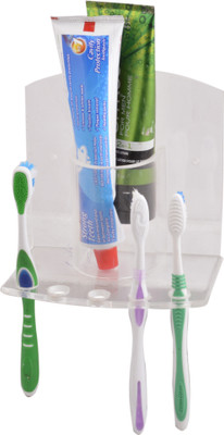 

S Decor White Plastic Toothbrush Holder(White, Wall Mount)