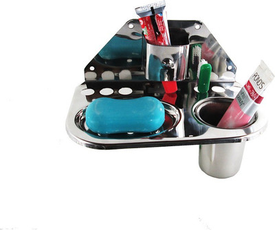 

Royal Indian Craft 4 In 1 Stainless Steel Toothbrush Holder(Silver, Steel, Wall Mount)