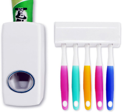 

Pushcart Plastic Toothbrush Holder(Multicolor, Wall Mount)