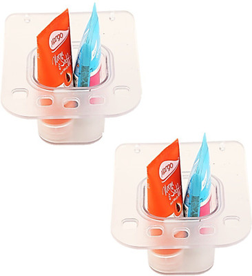 

RoyaL Indian Craft 2 in 1 Unbreakable Polypropylene Toothbrush Holder(Clear, Wall Mount)