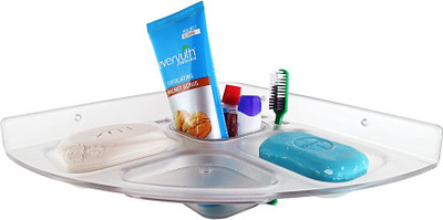 

Royal Indian Craft 5 in 1 Toothpaste/Soap Holder With Tumbler Polypropylene Toothbrush Holder(Clear, Wall Mount)