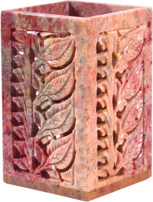 

Avinash Handicrafts Stone Brush Holder (Square) 4x2.5 inch carved Stoneware Toothbrush Holder(Multicolor)