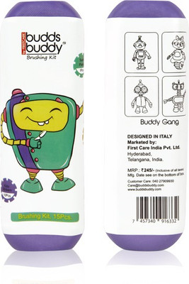 

Buddsbuddy Brushing Kit-15Pcs Pack,Design-1 (Voilet) soft Toothbrush