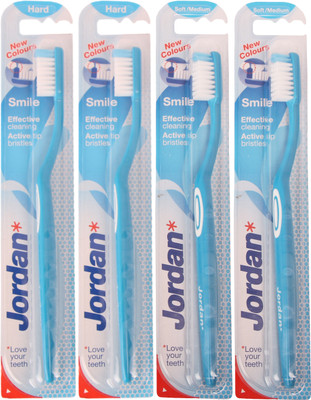 

Jordan Kids Smile Active Tip Pack of Four - 1 Hard Toothbrush(Pack of 4)