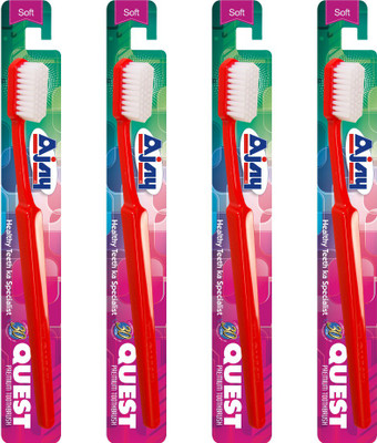 Ajay QUEST Pack Of 4 Soft Toothbrush(Pack of 4)